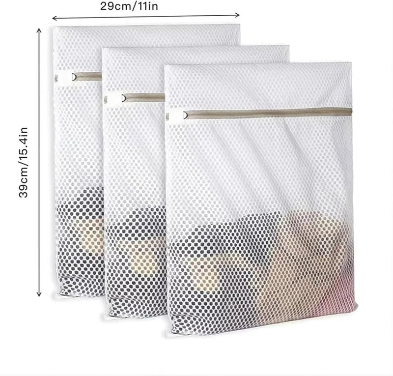 أكياس الغسيل الشبكية 2 قطعة 60x60 سم متينة قابلة لإعادة الاستخدام لحقيبة غسيل الملابس الحساسة للملابس الداخلية والسفر - Image 3